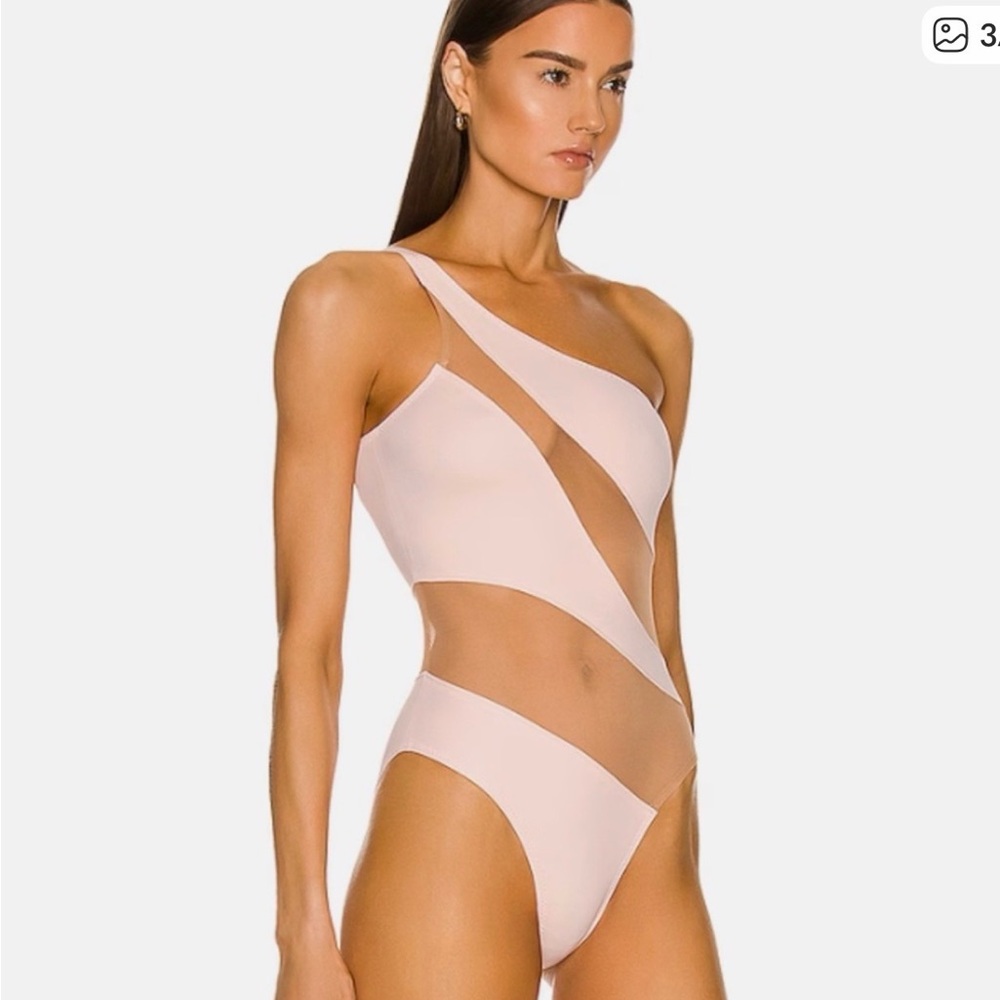 Norma Kamali One-Shoulder Blush Swimsuit